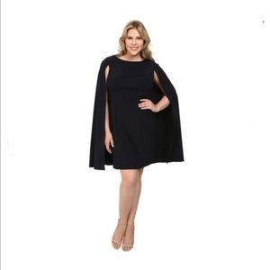 BELLE BADGLEY MISCHKA Black Dress Cape Size 14
